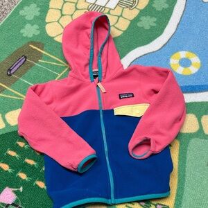 Patagonia Kids' Pink and Blue Fleece Hoodie
